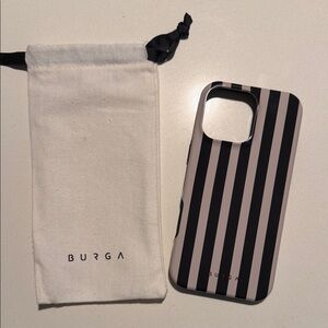 Burga Black and White Striped Phone Case